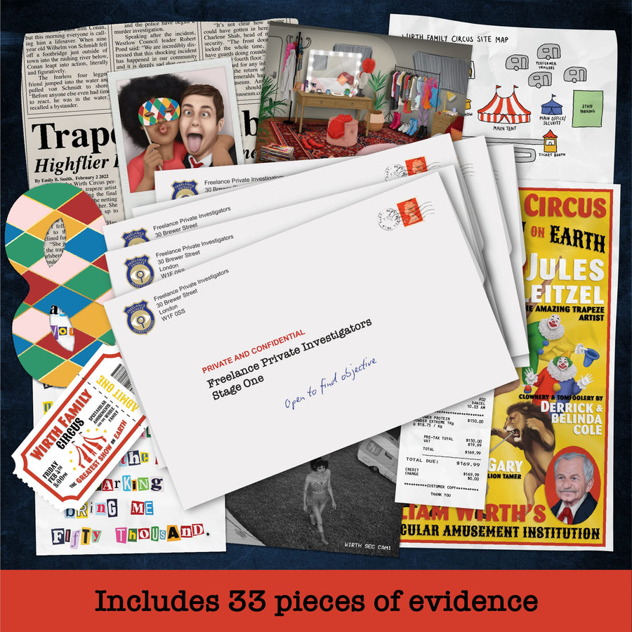 Unsolved Murder Mystery Game - FPI Mystery: Disappearance At Wirth Circus - Crime Solving Detective Game for Adults & Teens