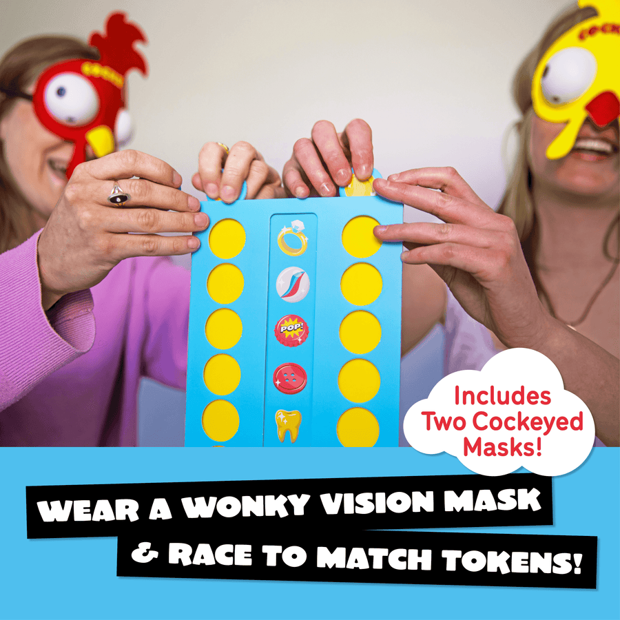 Cockeyed - Family Games for Kids and Adults - Match the Icons While Wearing Wacky Vision Mask Party Games