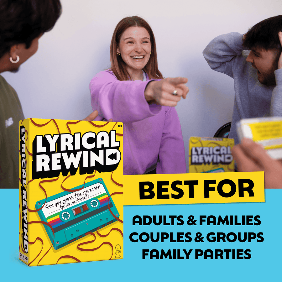 Lyrical Rewind - Funny Reverse Lyrics Card & Board Game For Family & Adults
