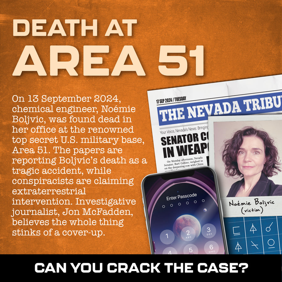 MMC Area 51 - Thrilling Murder Mystery Game for Adults on Date/Game Night