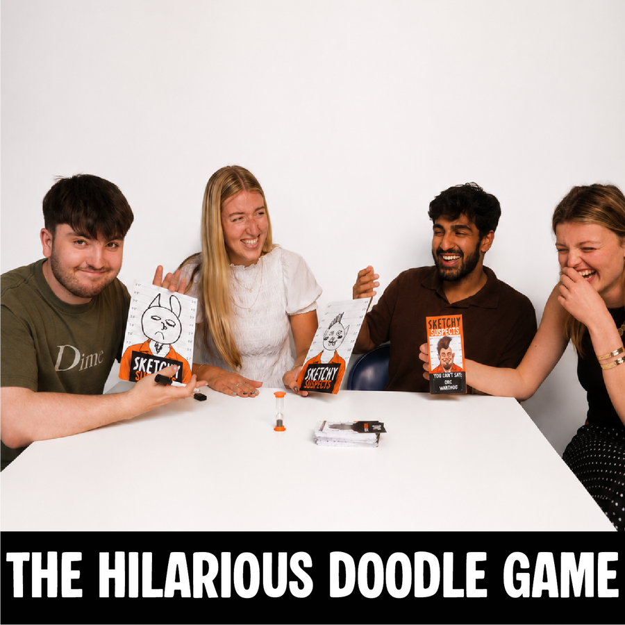 Sketchy Suspects Party Game - Sketch Wacky Criminals Based On Restricted Descriptions