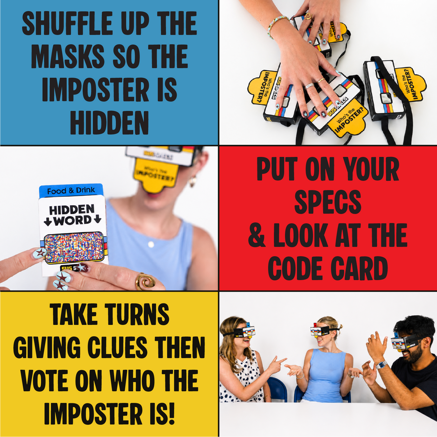 Lucky Egg Sus Specs - The Clueless Clue-Giving Imposter Game, Family Social Deduction Board Game