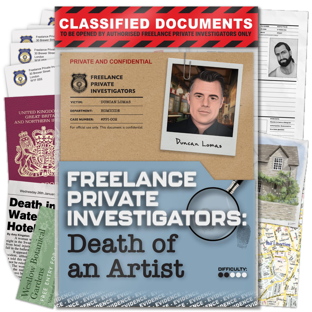 Unsolved Murder Mystery Game - FPI Mystery: Death of an Artist - Cold Case Detective Game for Adults & Teens