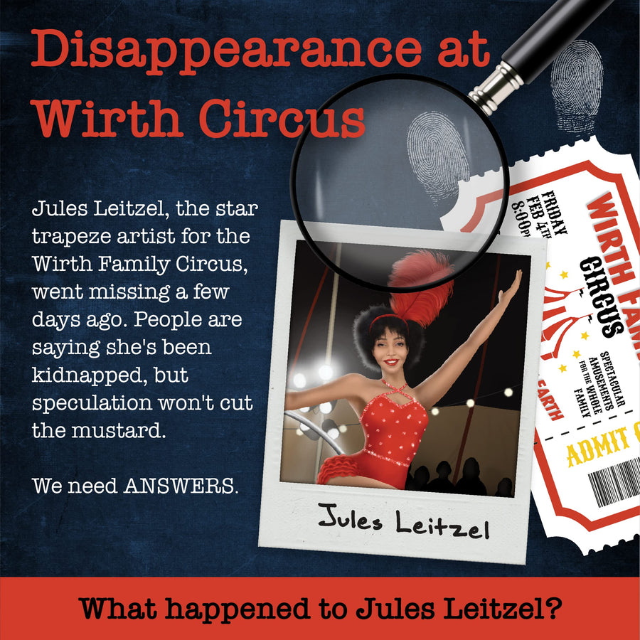 Unsolved Murder Mystery Game - FPI Mystery: Disappearance At Wirth Circus - Crime Solving Detective Game for Adults & Teens