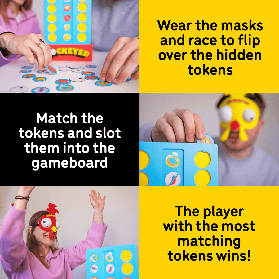Cockeyed - Family Games for Kids and Adults - Match the Icons While Wearing Wacky Vision Mask Party Games