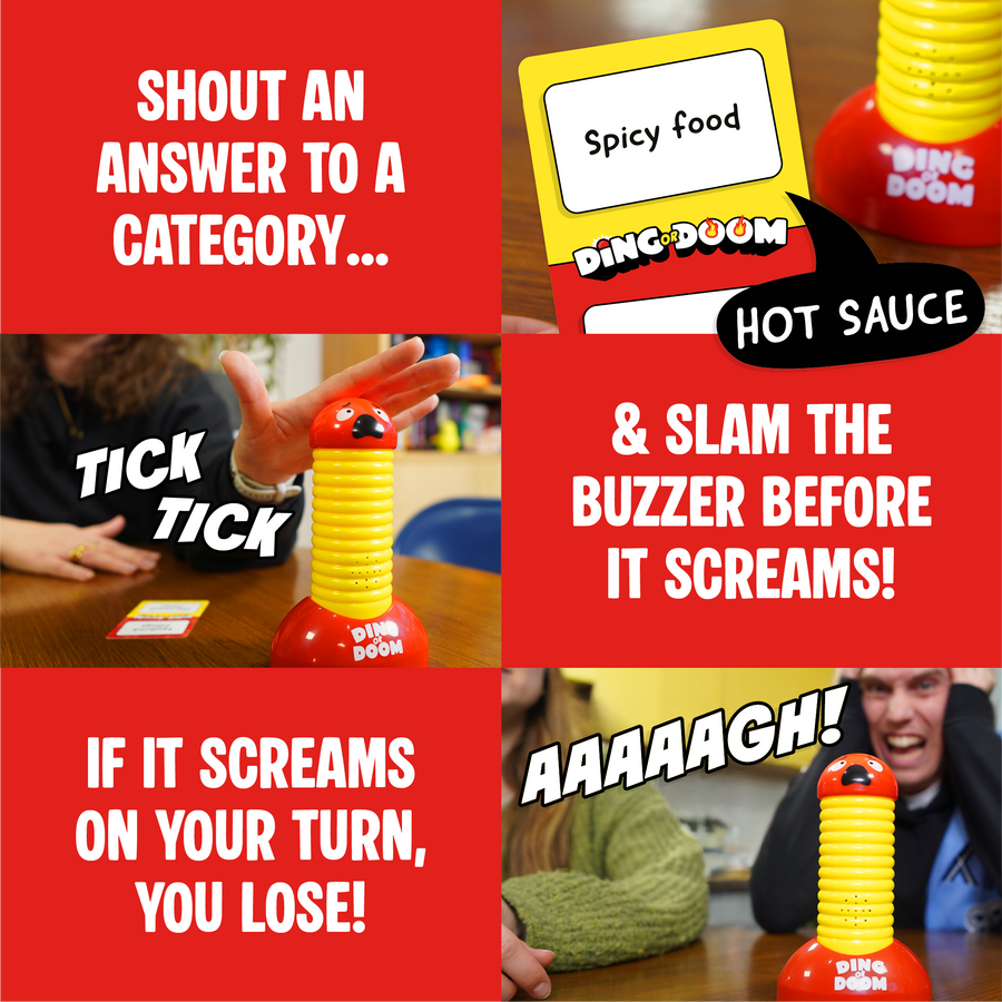 Lucky Egg Ding Or Doom – Fast-Paced Buzzer Party Game for Kids, Teens & Adults