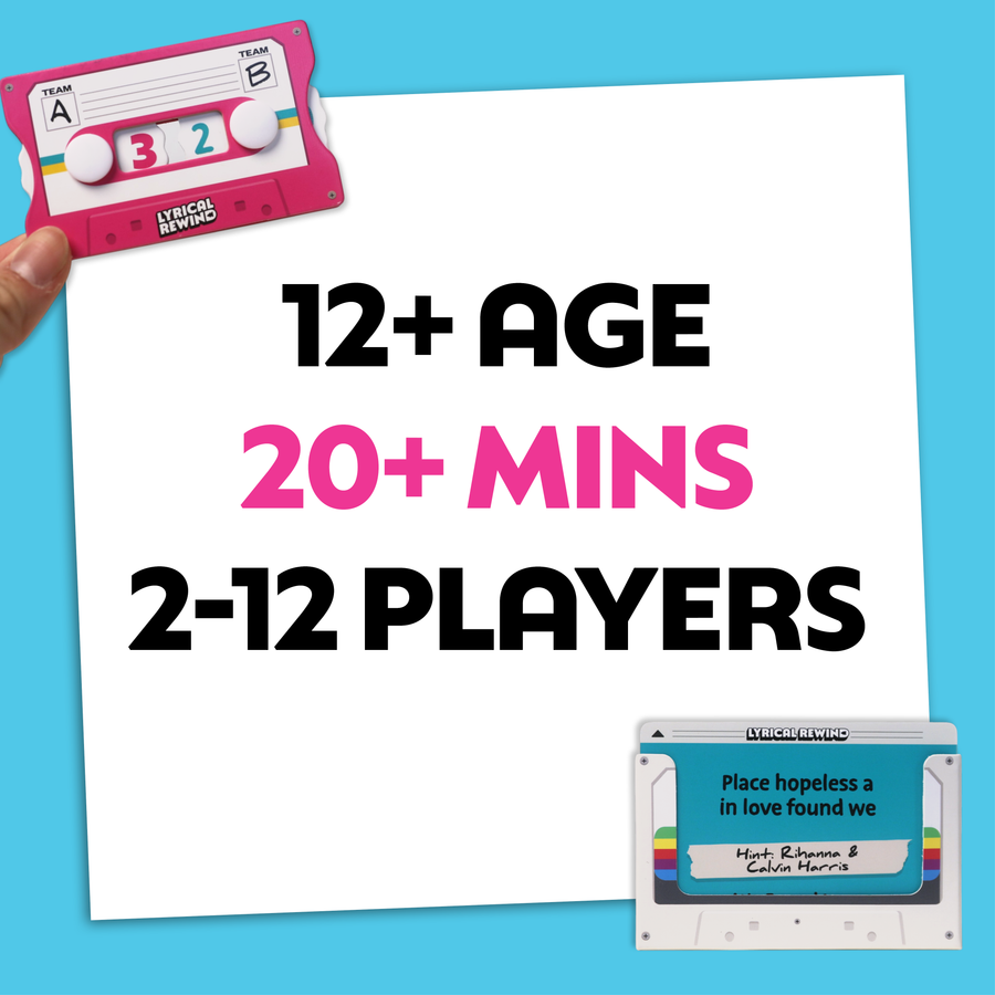 Lyrical Rewind - Funny Reverse Lyrics Card & Board Game For Family & Adults