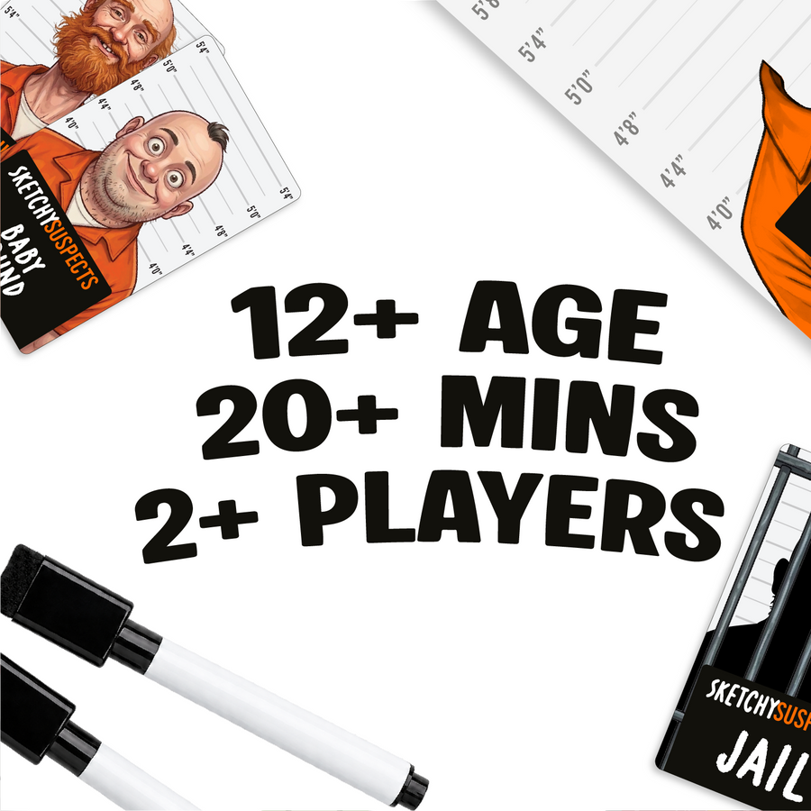 Sketchy Suspects Party Game - Sketch Wacky Criminals Based On Restricted Descriptions